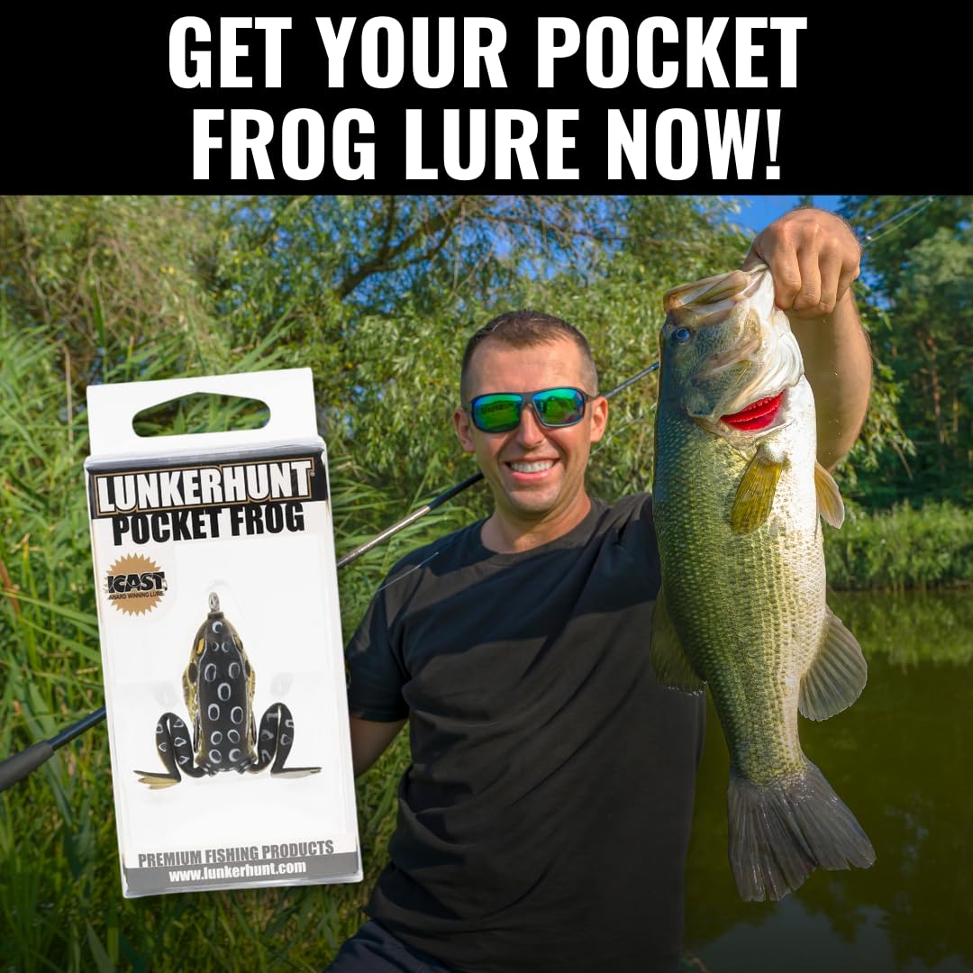 Pocket Frog Lure LUNKERHUNT for Bass Fishing | Pocket Frog Lure 1.75 Inch | Topwater Fishing Lures with Weedless Hooks for Trout, Pike in Saltwater and Fresh Water, Mischief Minnow