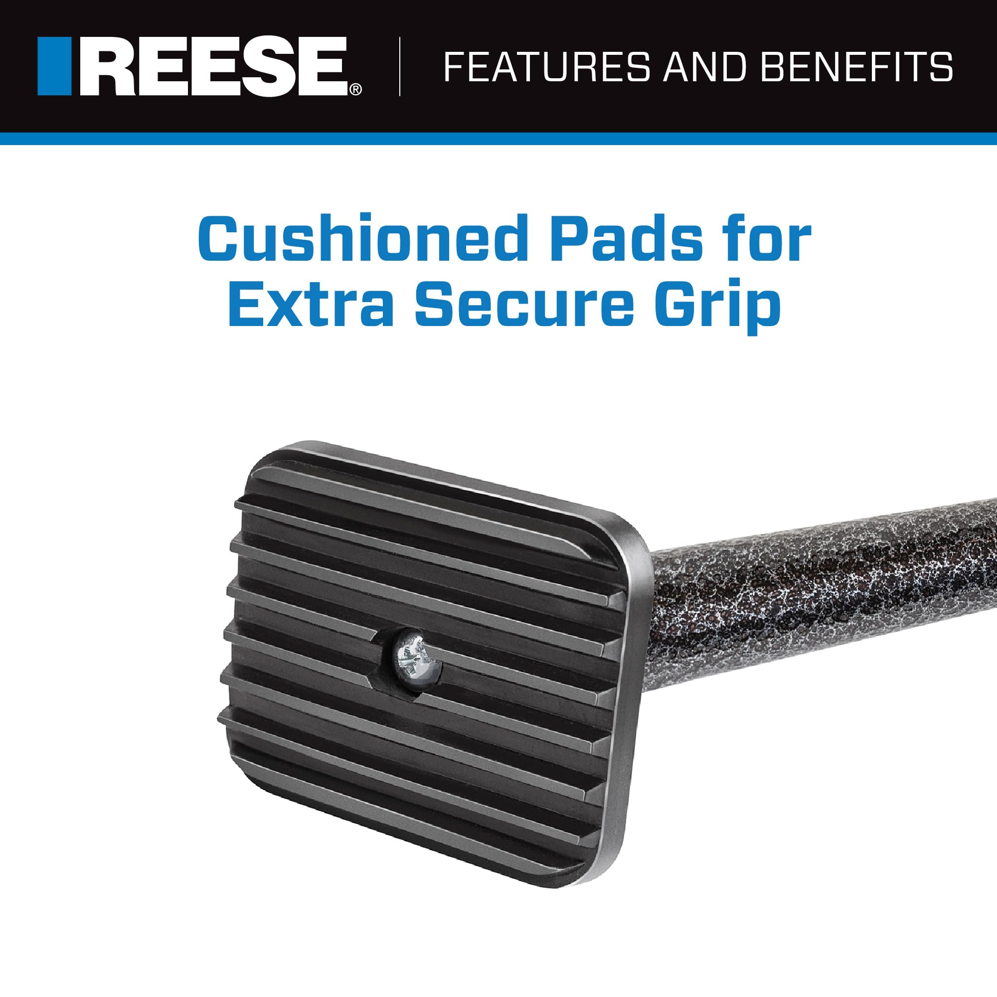 Ratcheting Cargo Bar Reese Towpower Adjustable 40 Inch to 70 Inch, Designed To Stop Cargo From Shifting In Sport Utility Vehicles, Trucks And Vans.