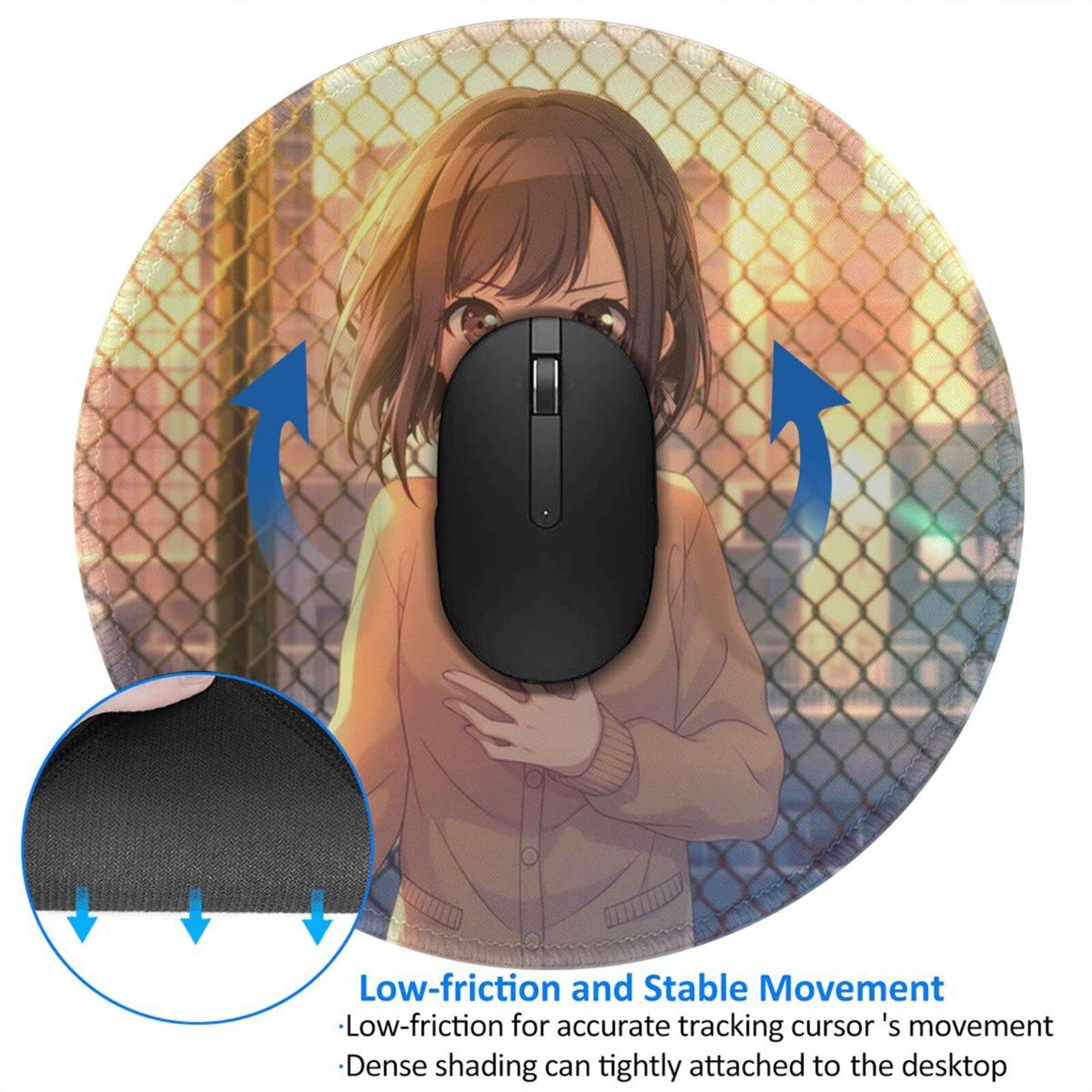 Cute Monira Project Sekai Round Mouse Pad, Gaming Mouse Pad, Waterproof, Anti-Slip, Durable, Stylish, For Office and Home, 4 Pieces
