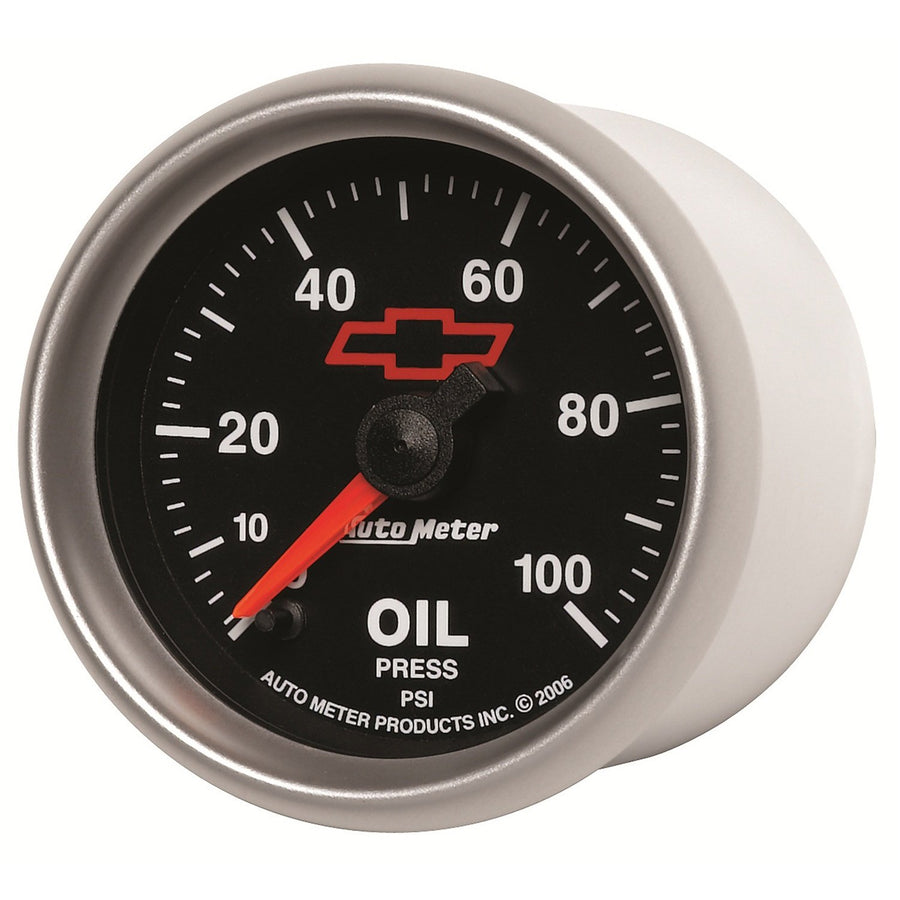 GM Performance Parts Auto Meter 3653-00406 Red 2-1/16" 0-100 PSI Electric Oil Pressure Gauge