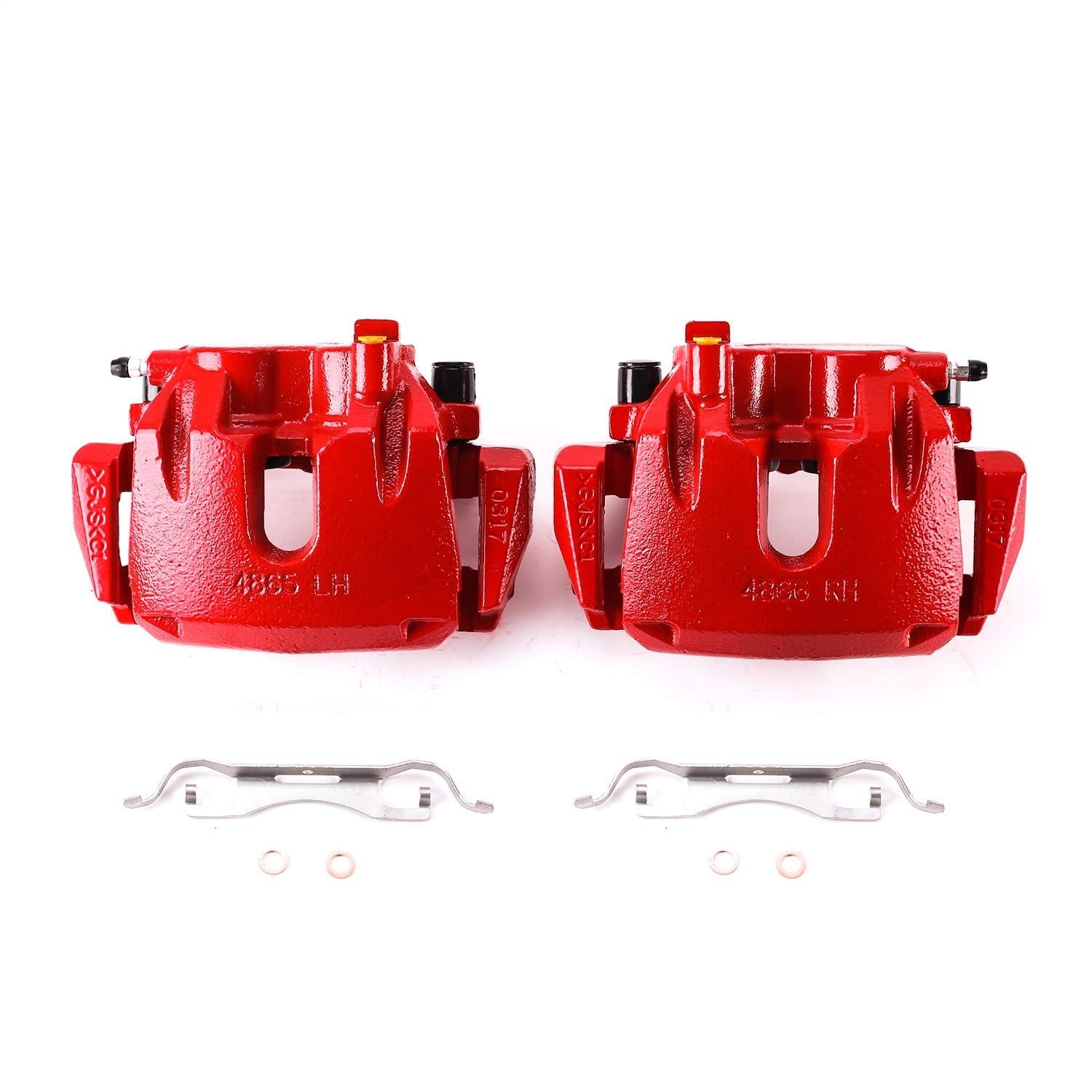 Power Stop S5296A Front Pair of High-Temp Red Powder Coated Calipers For Dodge Durango 2011-2017, Jeep Grand Cherokee 2011-2017 [Model Specific]