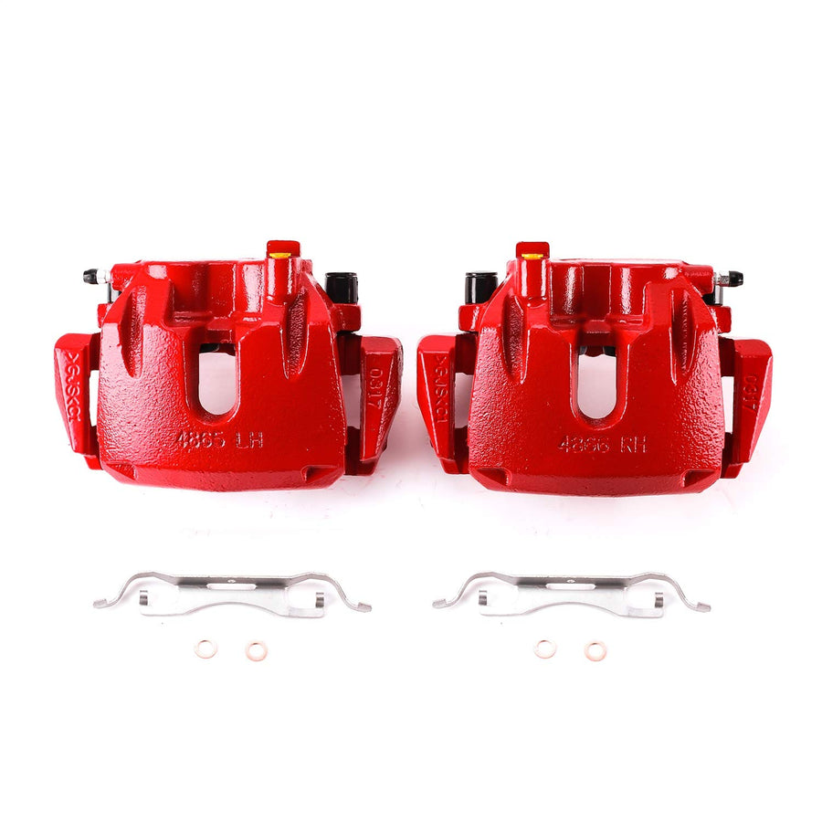 Power Stop S5296A Front Pair of High-Temp Red Powder Coated Calipers For Dodge Durango 2011-2017, Jeep Grand Cherokee 2011-2017 [Model Specific]