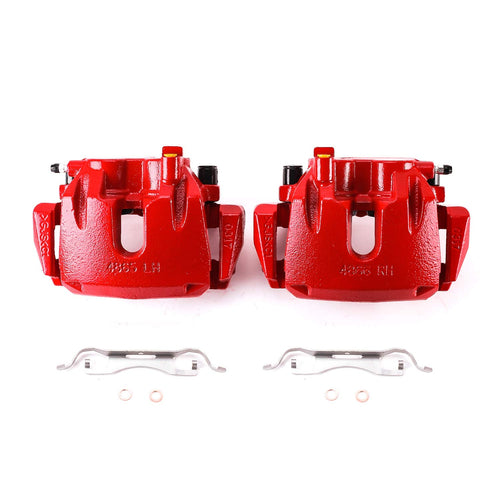 Power Stop S5296A Front Pair of High-Temp Red Powder Coated Calipers For Dodge Durango 2011-2017, Jeep Grand Cherokee 2011-2017 [Model Specific]