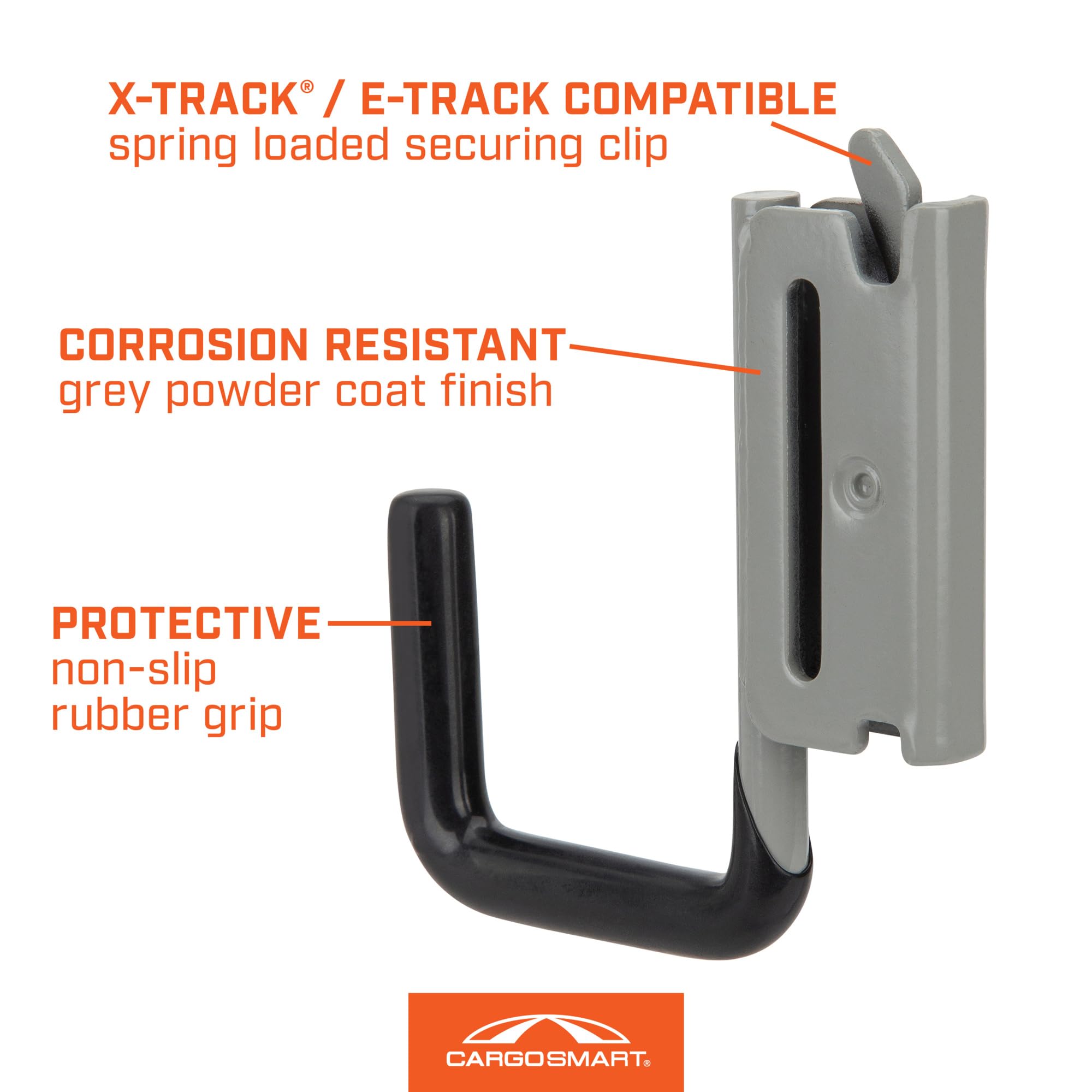 Grey Powder Coat Small Square Hook 1 Pk