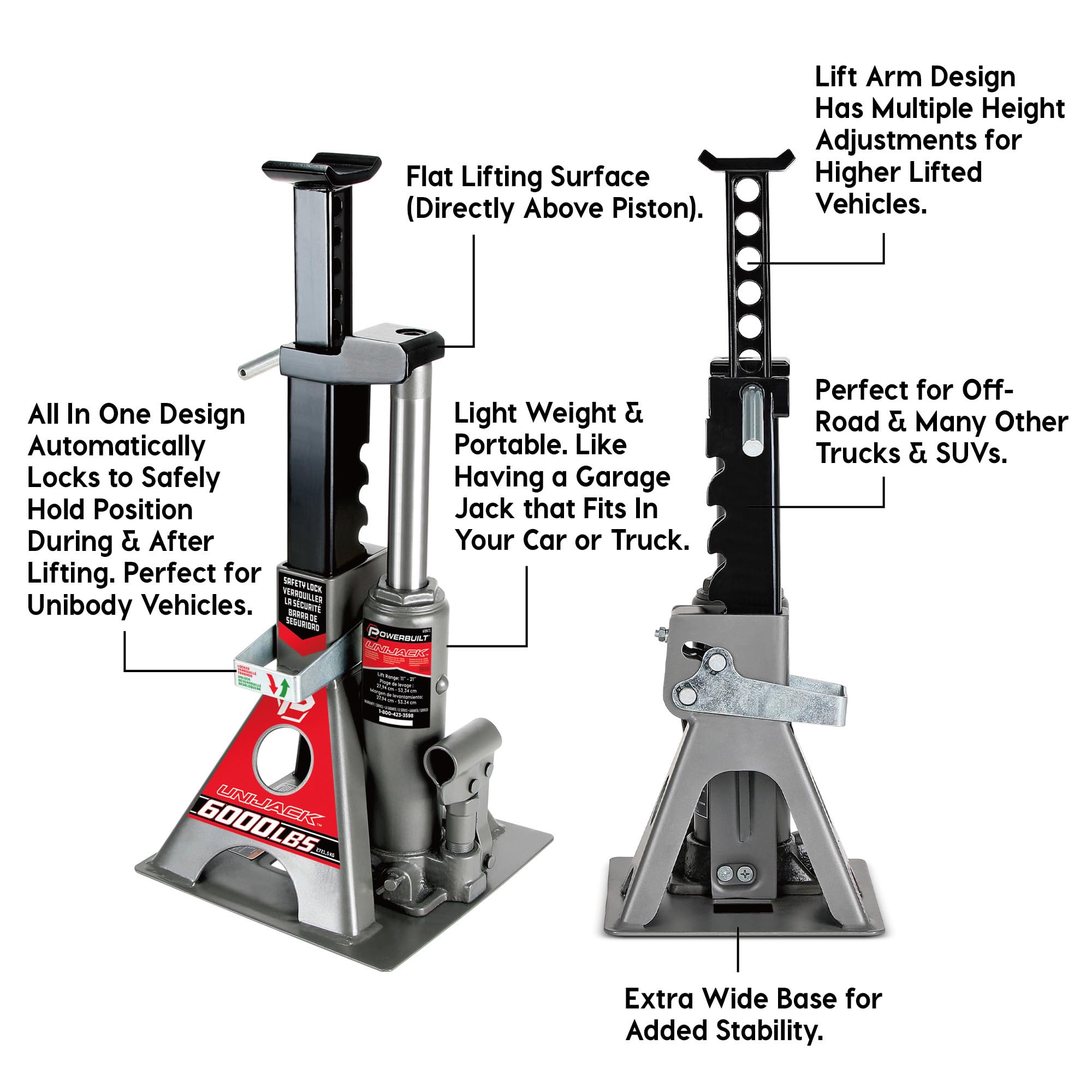 Hydraulic Unijack Jackstand, 3-Ton