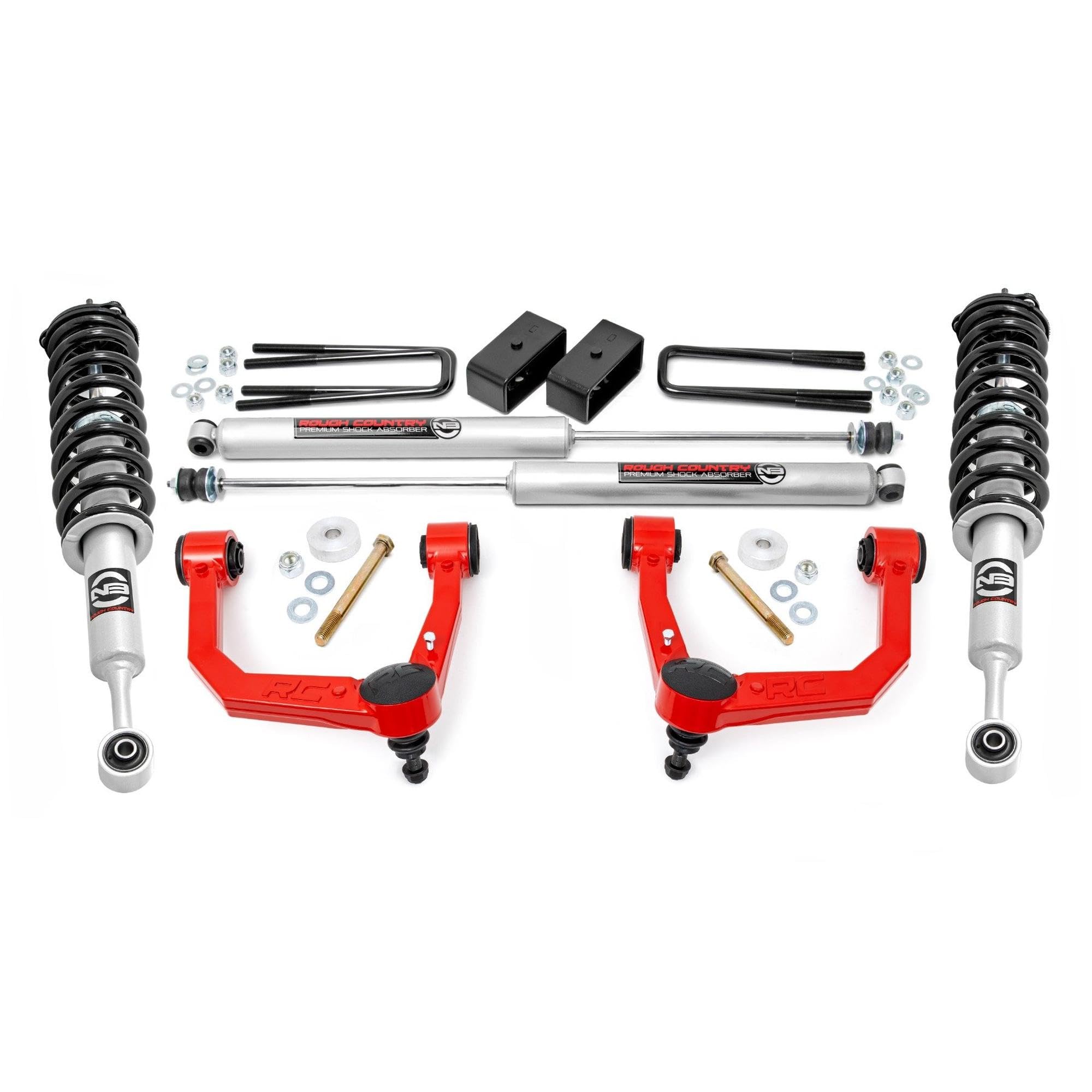 3.5" Rough Country Bolt-On Lift Kit w/N3 Struts for 2005-2023 Tacoma - 74231RED
