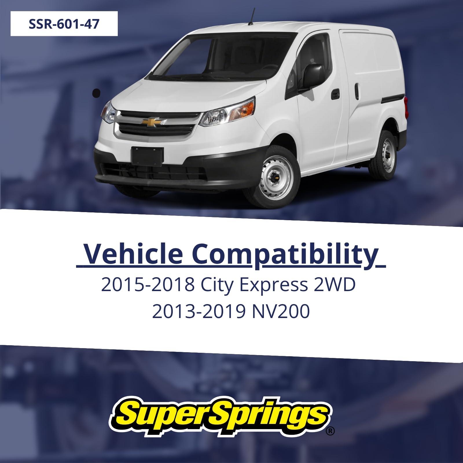 SumoSprings SSR-601-47 | Rear SumoSprings for Nissan NV200, Chevrolet City Express, Black
