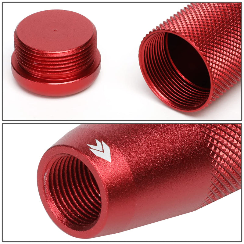 NRG Innovations Universal Aluminum SK-800RD Hidden Gem Short Shift Knob with Thread Adapters, 33mm OD x 120mm H,Red