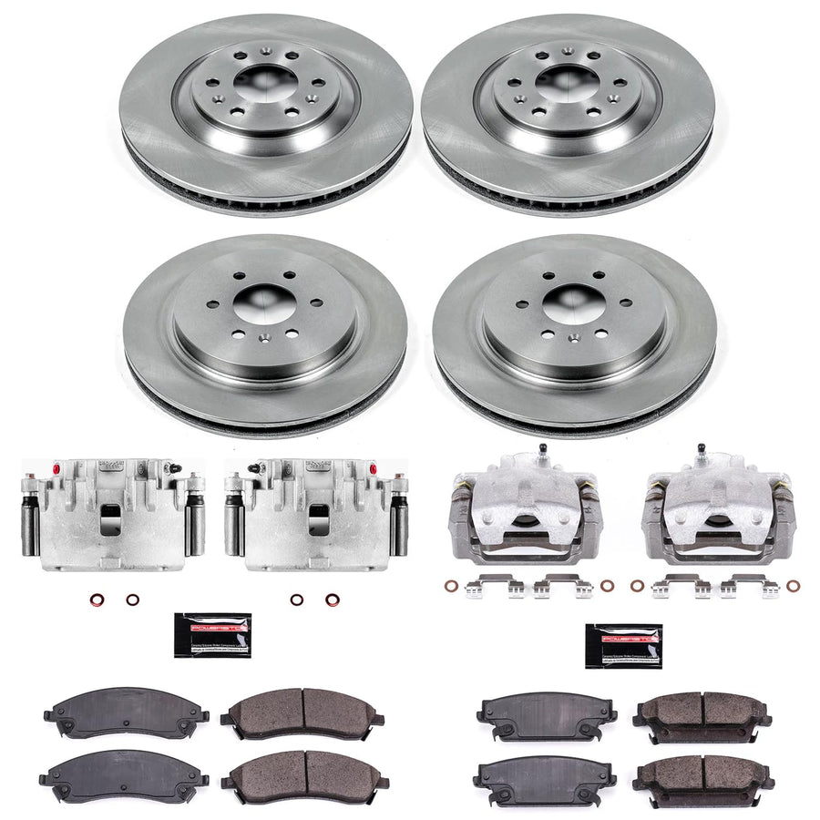 Power Stop KCOE4014 Brake Caliper Kit Replacement Front and Rear - Brake Rotor, Brake Pads & Calipers For Cadillac SRX 2004-2009 [Model Specific]