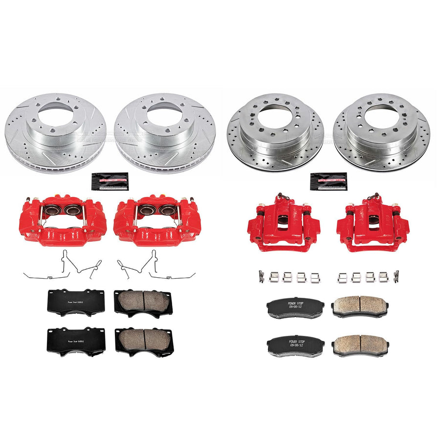 Power Stop Z23 Evolution Front and Rear Brake Caliper Kit- Brake Pads, Brake Rotors, Brake Calipers