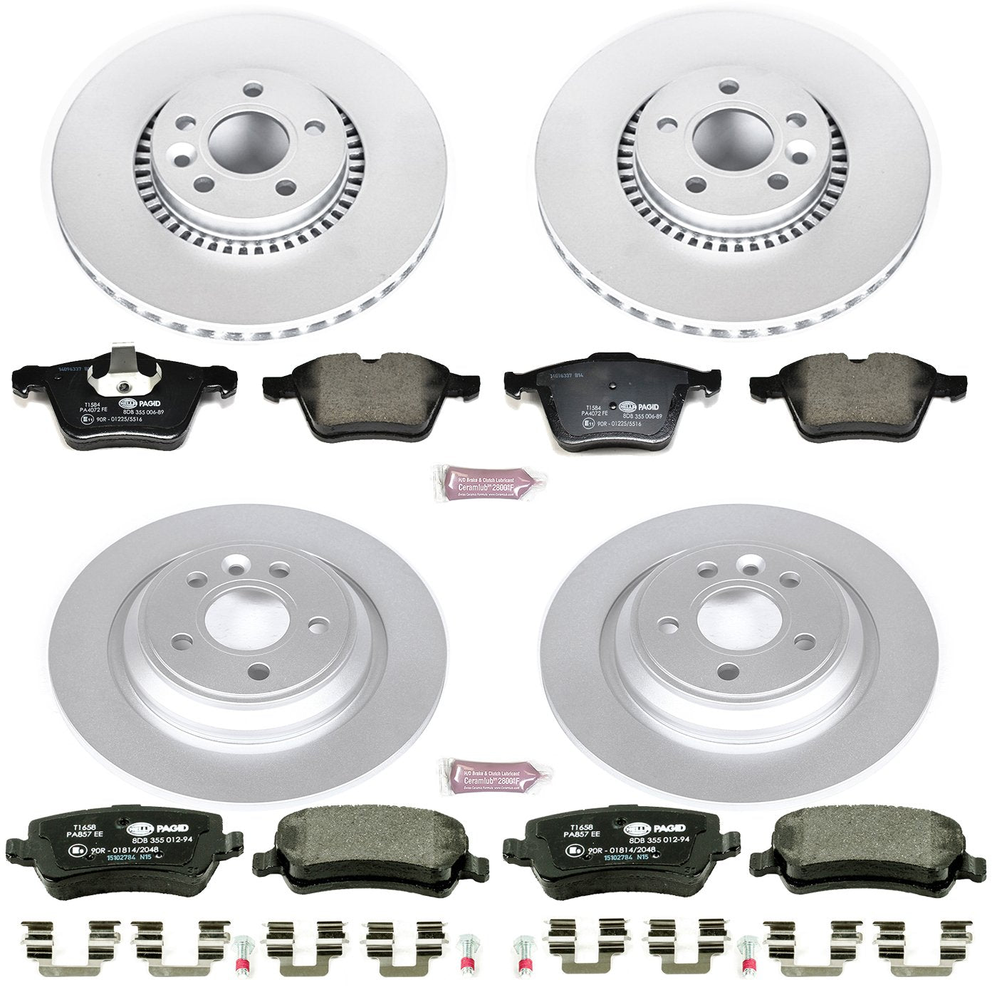 Power Stop ESK5615 Euro-Stop Brake Kit Front and Rear For Volvo S60 2011-2014, Volvo S80 2007-2014 [Model Specific]