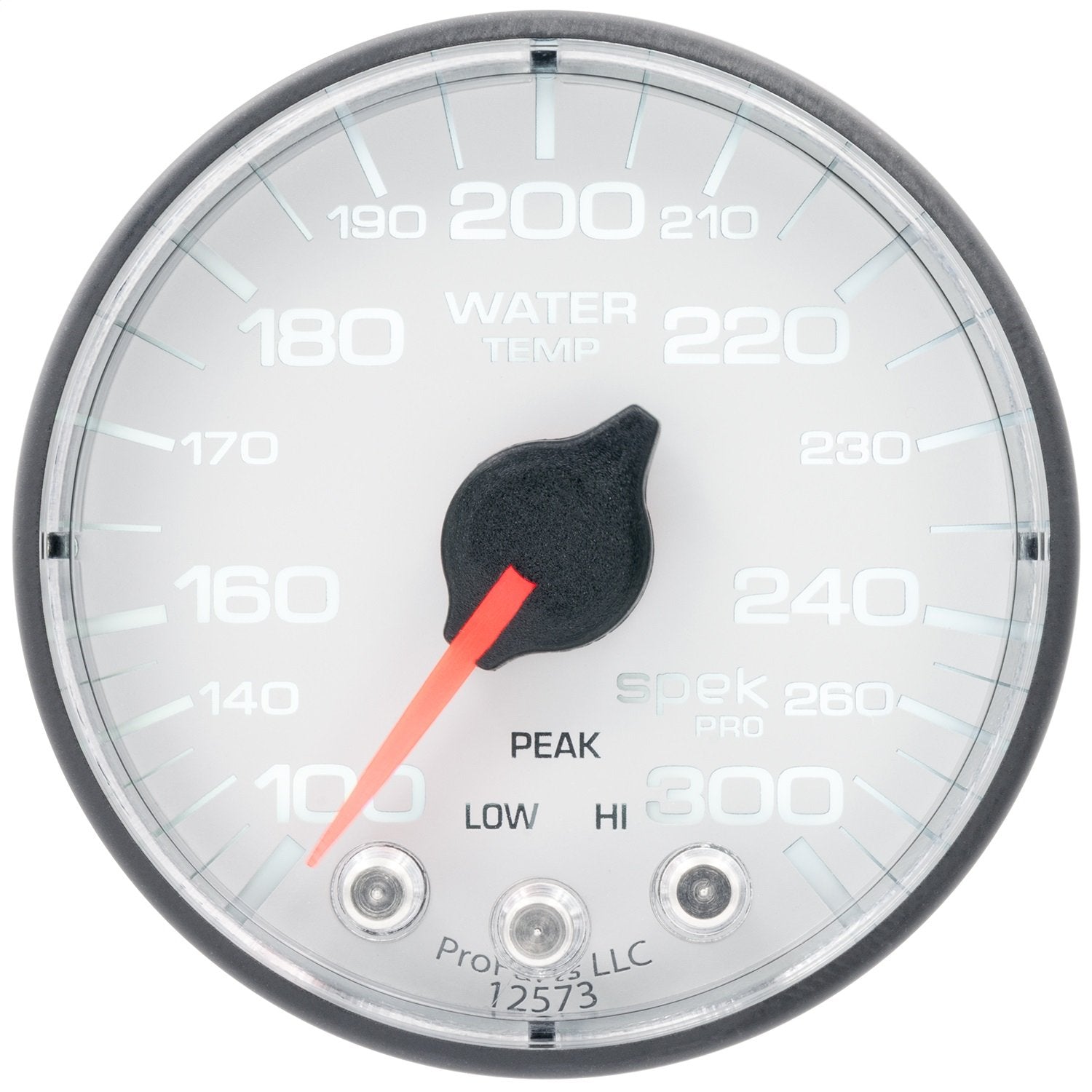 Gauge AUTO METER P346128 Water Temp (Spek-Pro 2 1/16", 300ºf, Stepper Motorwith Peak & Warn, Wht/Blk, Spek-Pro)