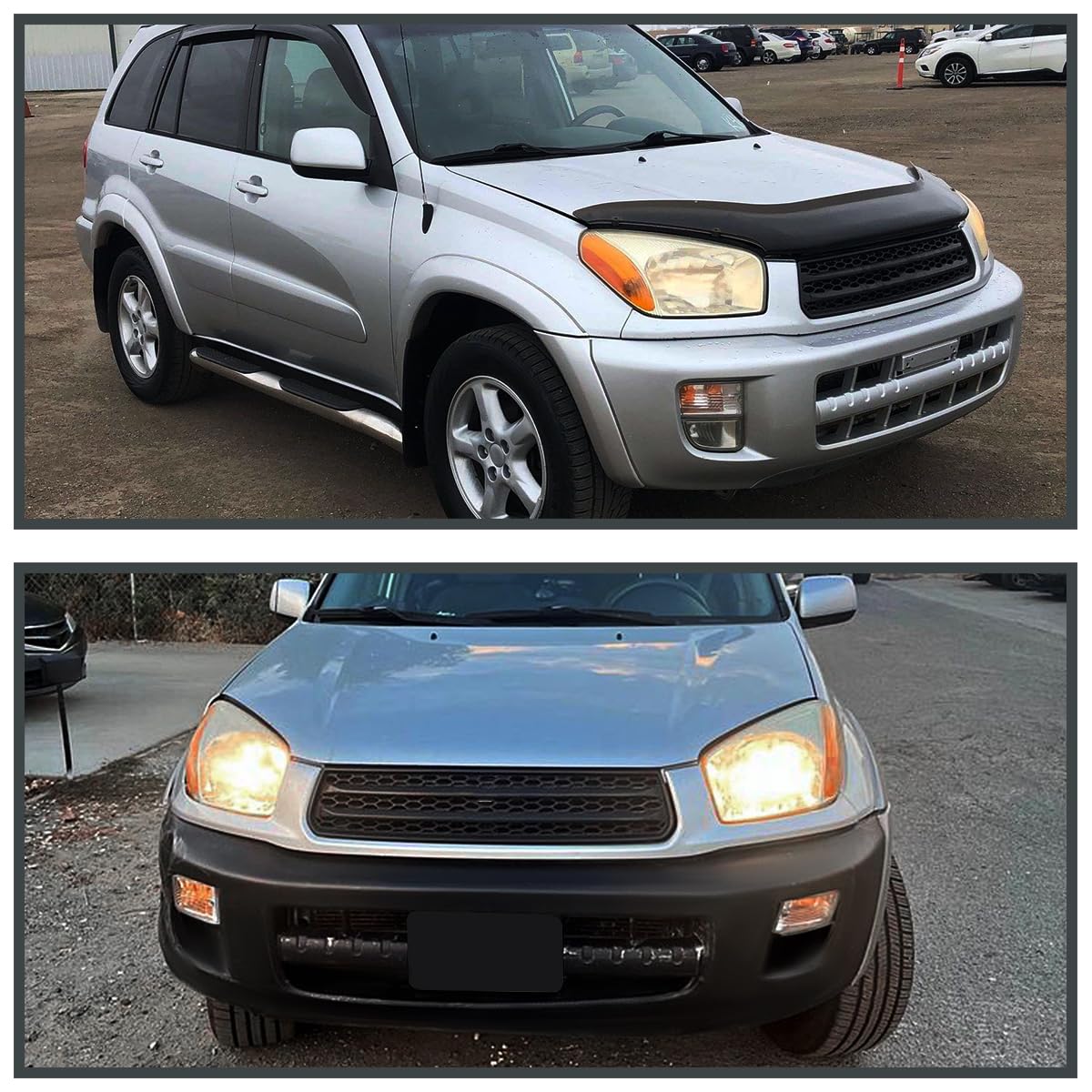 Chrome Headlights SPEC-D TUNING Compatible with 2001-2003 Toyota RAV4, Left + Right Pair Headlamps Assembly