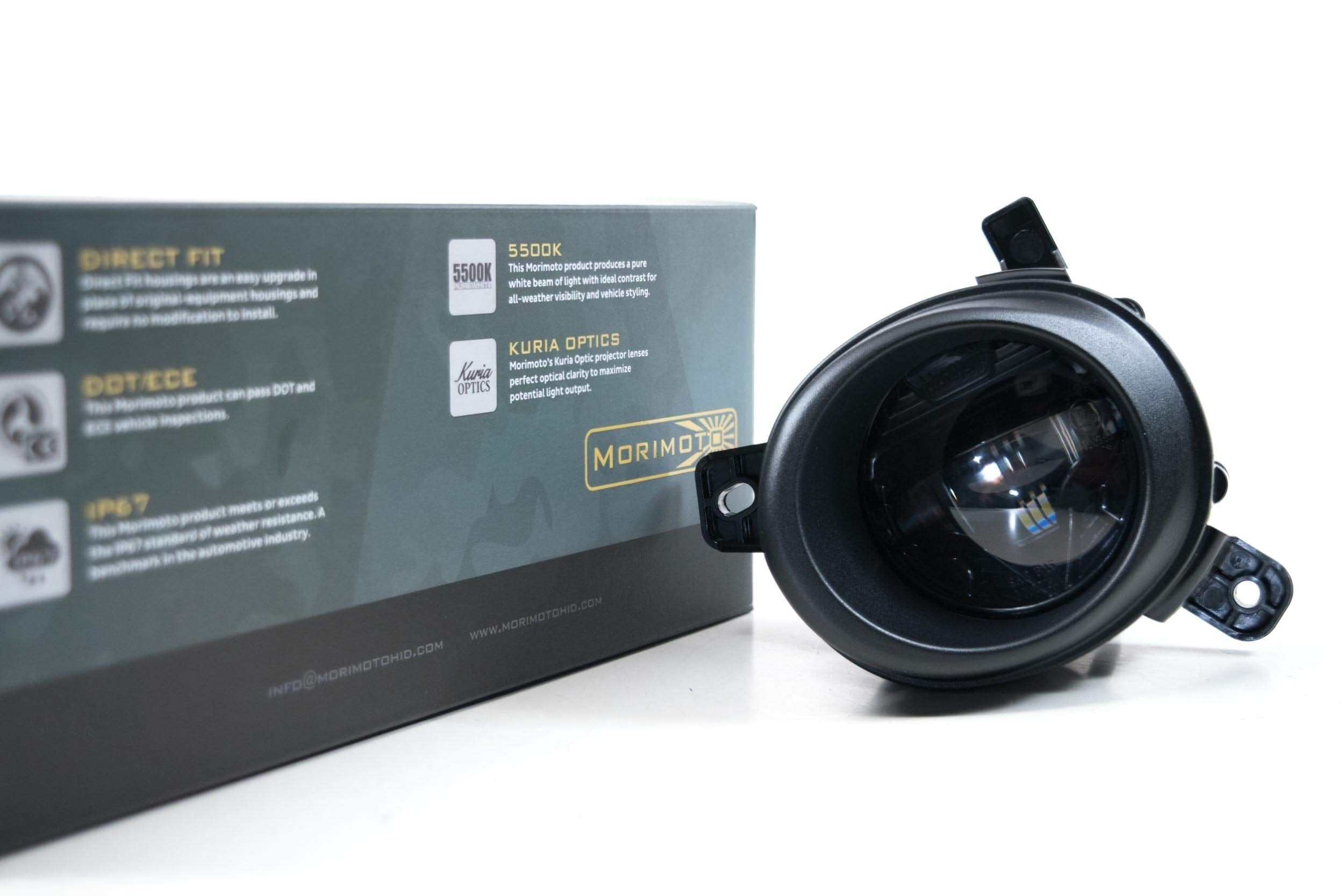 Morimoto Foglight Housing LED, DOT Approved Projector Foglight Assembly, fits Audi & VW, UV Resistant, 10 Year Warranty, Plug and Play Replacement for OEM Part Number: 8T0941699, 8T094100 (1x LF641)