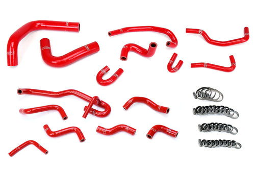 Red HPS Silicone Radiator and Heater Hose Kit Coolant Compatible for 1990-1991 Toyota 4Runner 3.0L V6 with Rear Heater Left Hand Drive, 57-2191-RED
