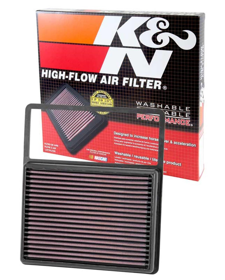 K&N Original High-Flow Lifetime Engine Air Filter: Increase Power: Premium, Washable: Compatible with 2013-2021 Ford/Lincoln: C-Max, Fusion, Mondeo, MKZ, 33-5001