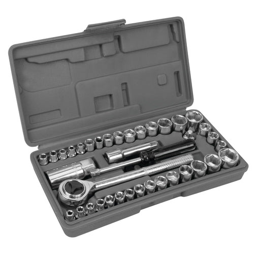 40-Piece Performance Tool W1173 SAE/Metric Socket Set, 1/4-Inch & 3/8-Inch Drive