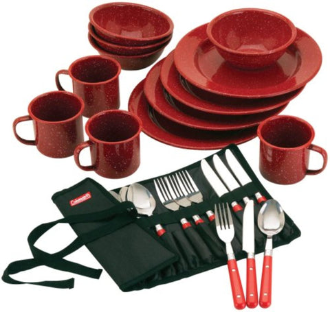24PC ENAMELWARE RED C002