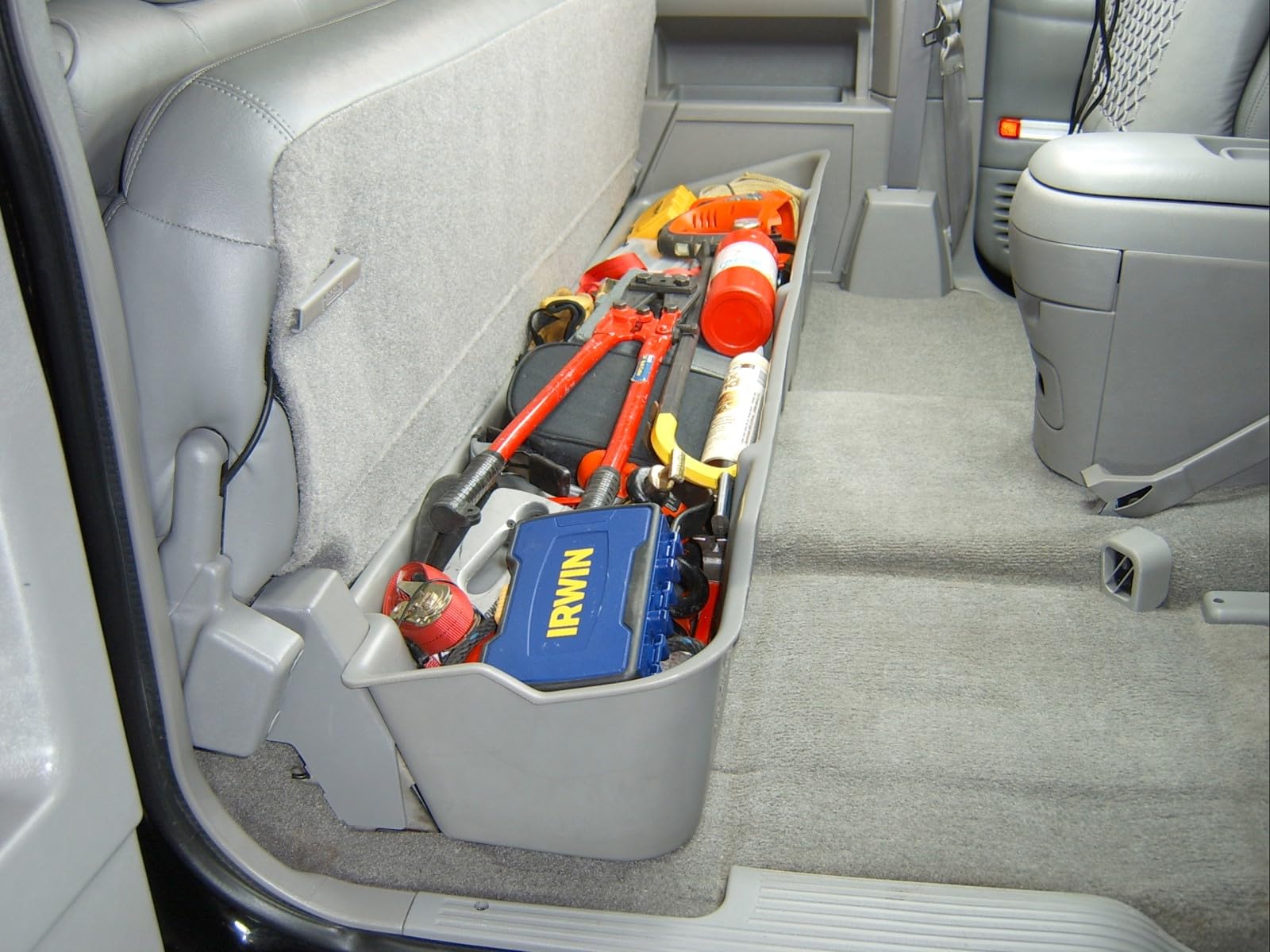Under Seat Storage DuHa 10037 fits 1988-1999 Chevrolet/GMC C/K Model Extended Cab | Black Heavy-Duty Backseat Organizer | Includes Dividers