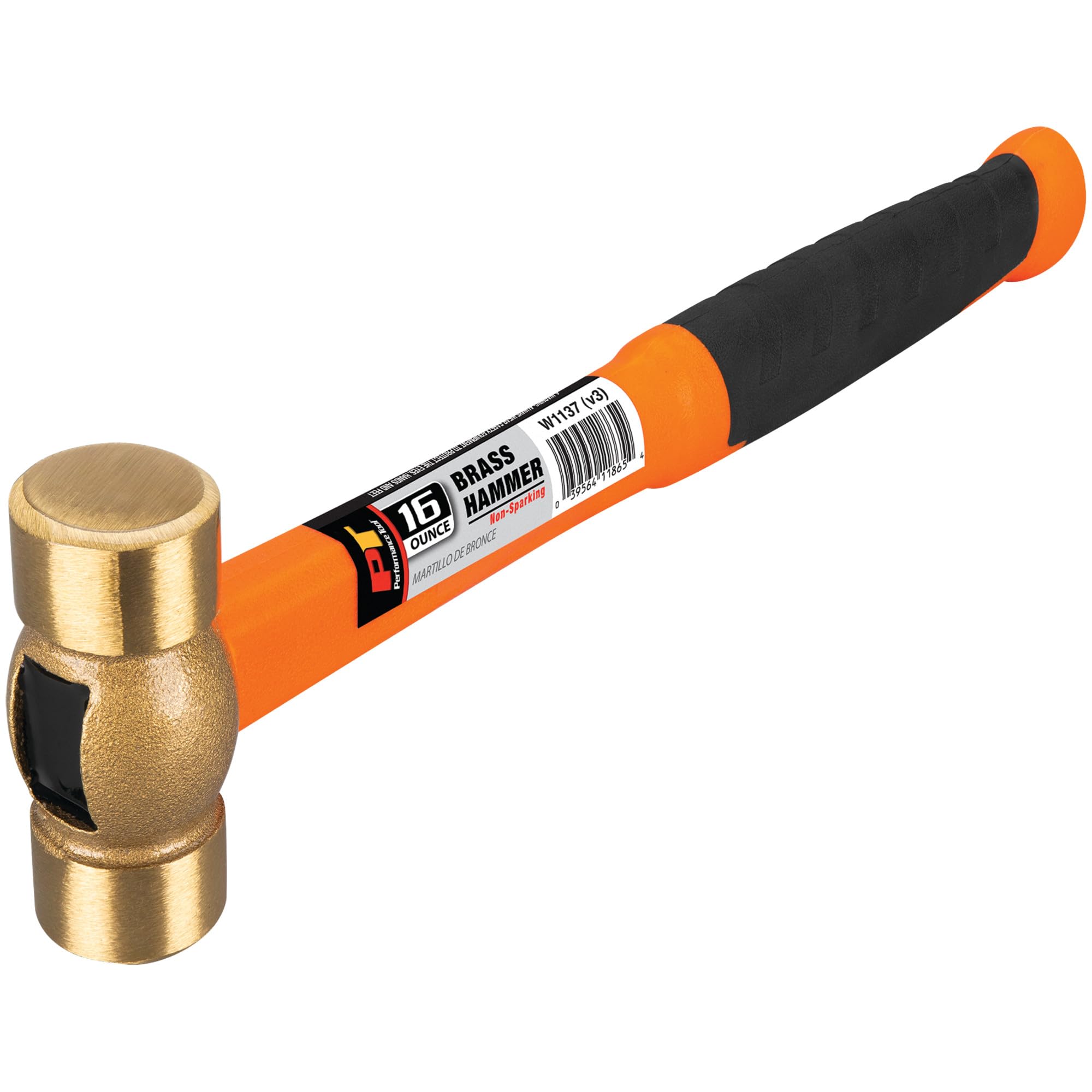 W1137 Performance Tool Solid Brass Hammer, 16 oz