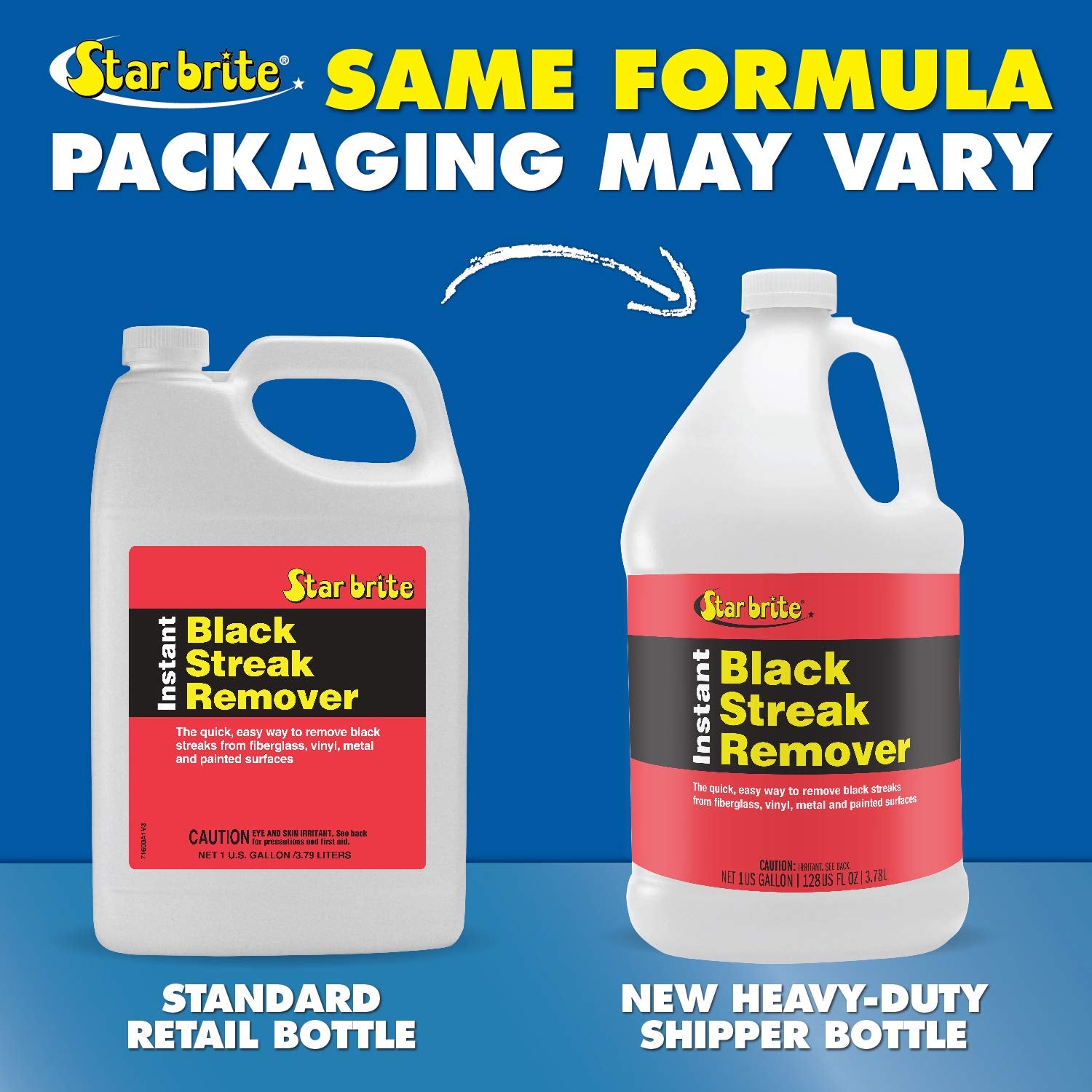Instant Black Streak Remover STAR BRITE – Easy Wipe-Off Formula for Fiberglass, Vinyl, Metal, and Painted Surfaces - 1 GAL (071600N)