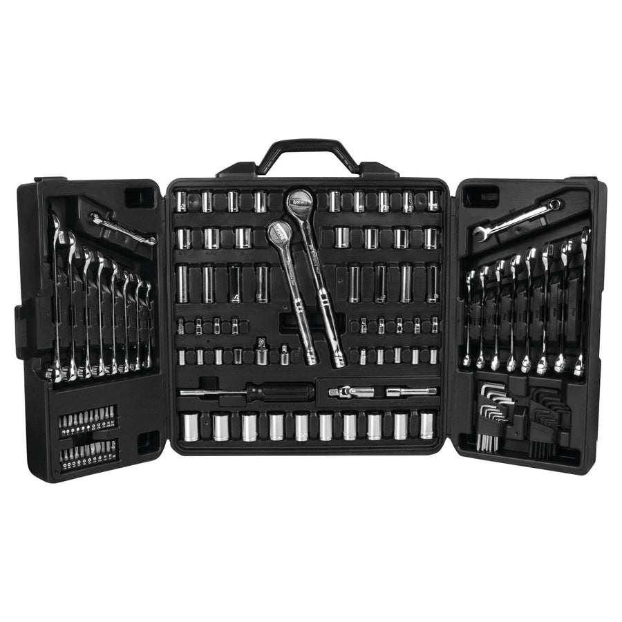 Tri-Fold Mechanic's Tool Set Performance Tool W1525 for Auto Repairs, Gray, 1/4-Inch, 3/8-Inch & 1/2-Inch Drive, 125 Pieces