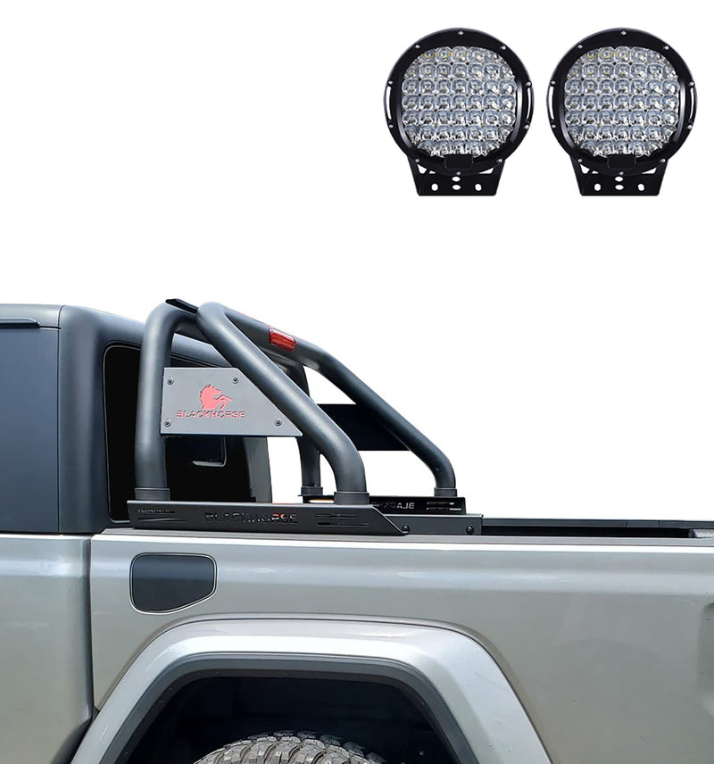 Off Road Black Horse Classic Roll Bar Kit Black Compatible with 2005-2023 Toyota Tacoma-RB006BK-PL69B