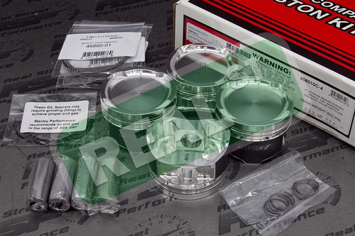 Manley Performance 03-06 Evo 8/9 (7 Bolt 4G63T) 86mm +1mm Over Bore 100mm Stroke 8.5:1 Dish Pistons w/Rings (608010C-4)