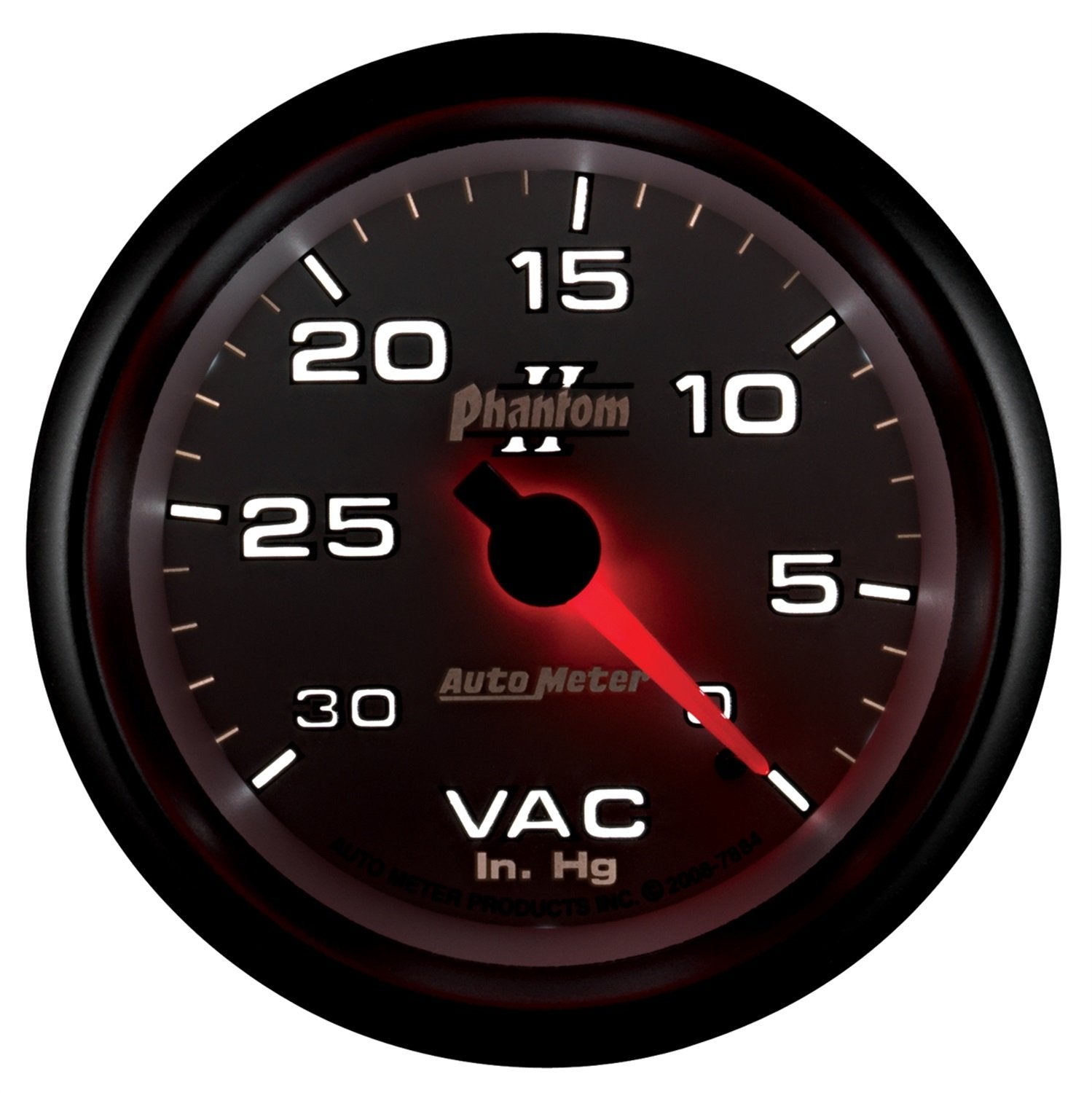 Auto Meter Phantom II 2-5/8" 0-30 in. Hg Mechanical Vacuum Gauge 7884