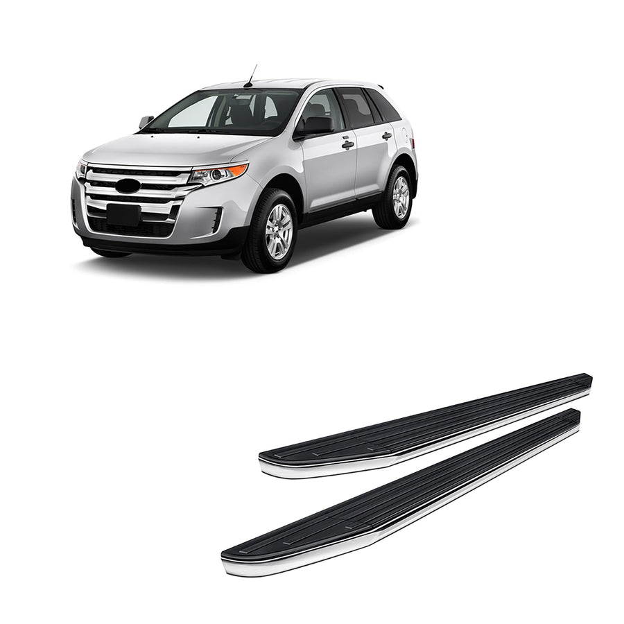 Premium Black Horse Running Boards Black Compatible with 2007-2014 Ford Edge (Excludes Sport and Eco-Booster Models)-PR-FRED