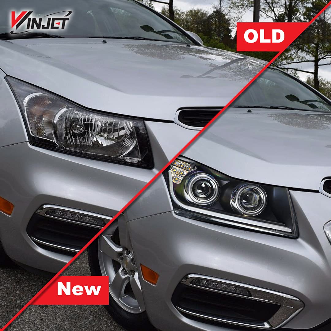 Winjet LED DRL Bar Projector Headlights Compatible with Chevrolet [2011 2012 2013 2014 2015 Cruze] [2016 Cruze]