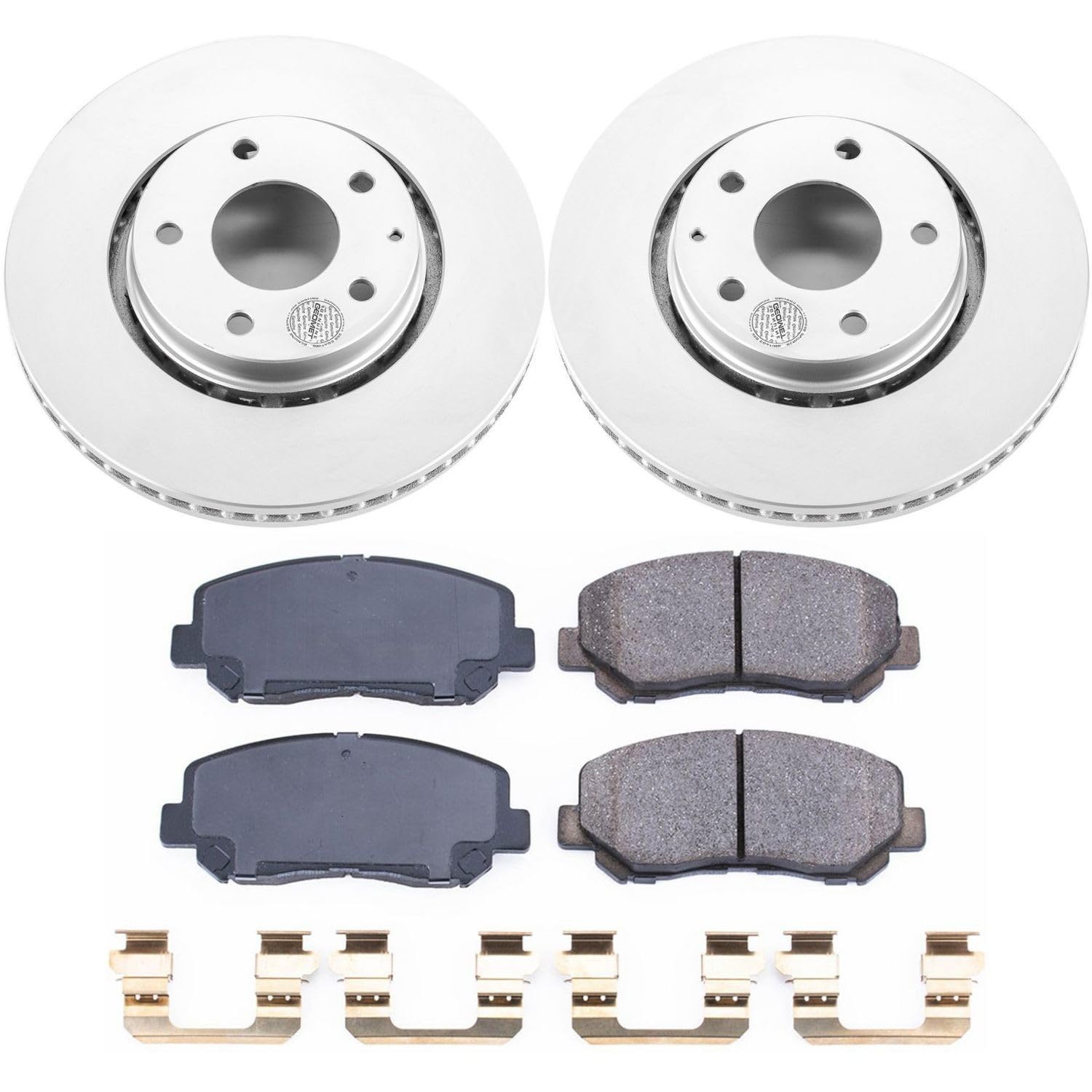 Coated Brake Rotor and Ceramic Brake Pads Power Stop CRK7689- Front For Mazda CX-5 2016-2023 [Model Specific]