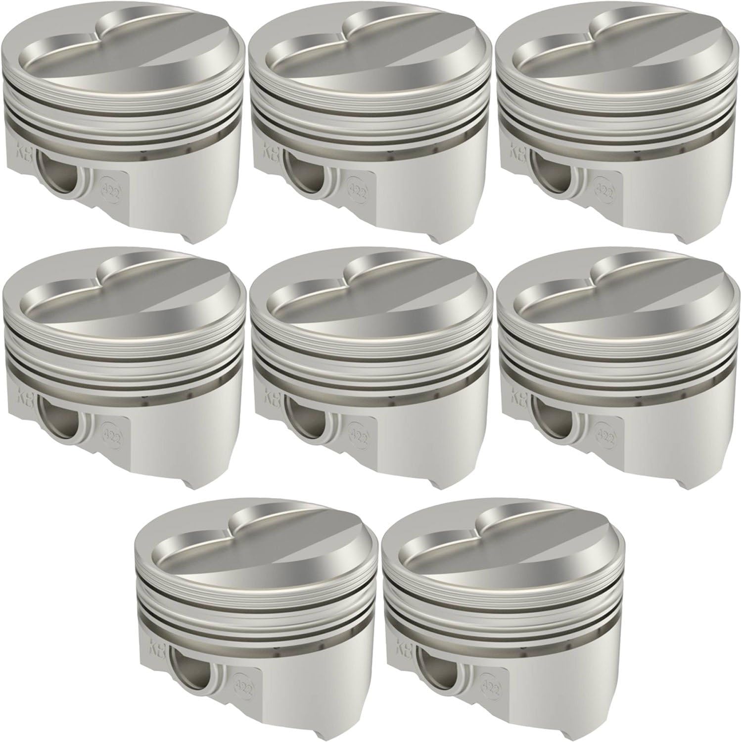 KB422.040 United Engine Machine Pontiac 400ci Hypereutectic Pistons Solid Dome 1