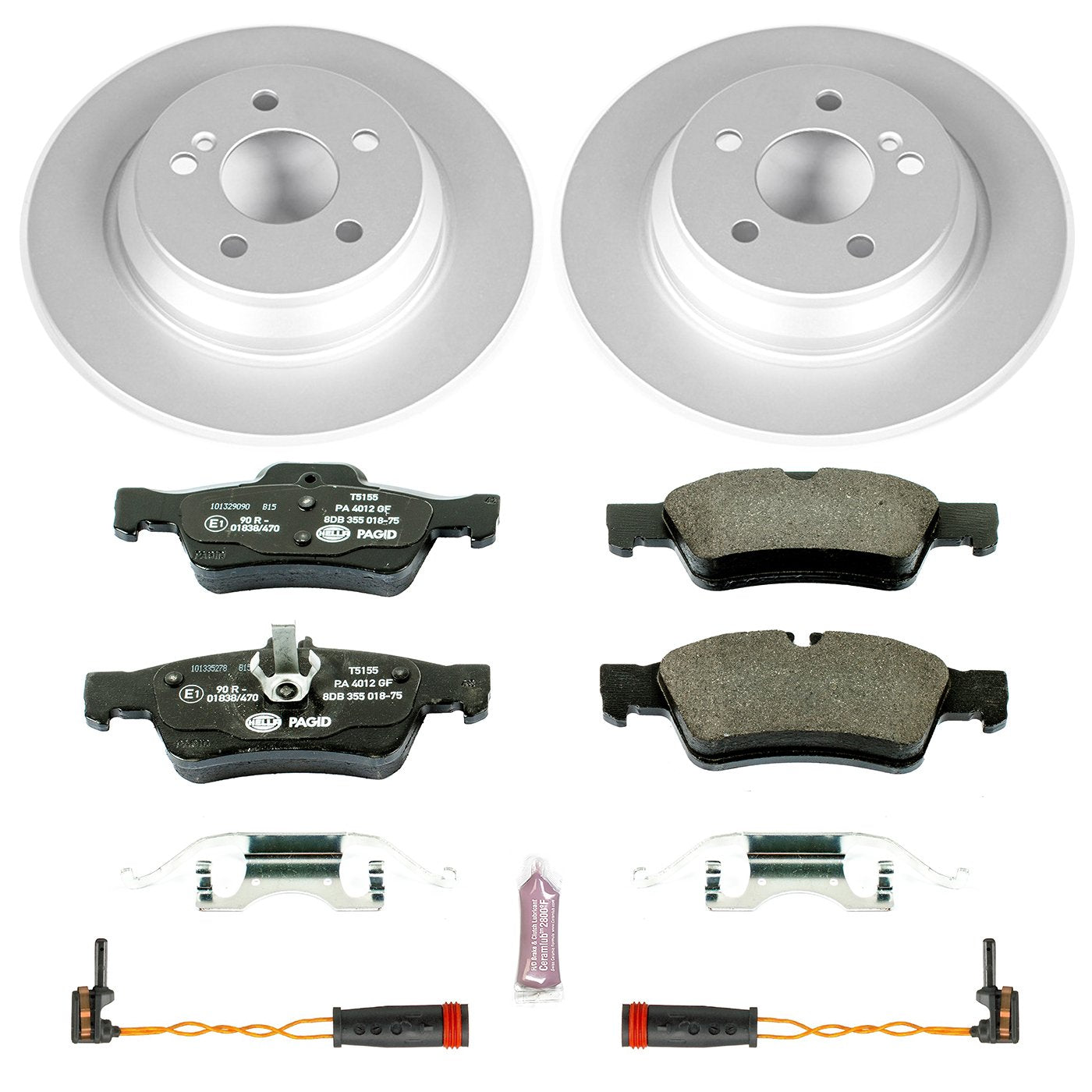 Power Stop ESK3069 Euro-Stop Rear Brake Kit and 2 Rear Sensor Wires For Mercedes-Benz CL500, Mercedes-Benz S, Mercedes-Benz S430, Mercedes-Benz S500 [Model Specific]