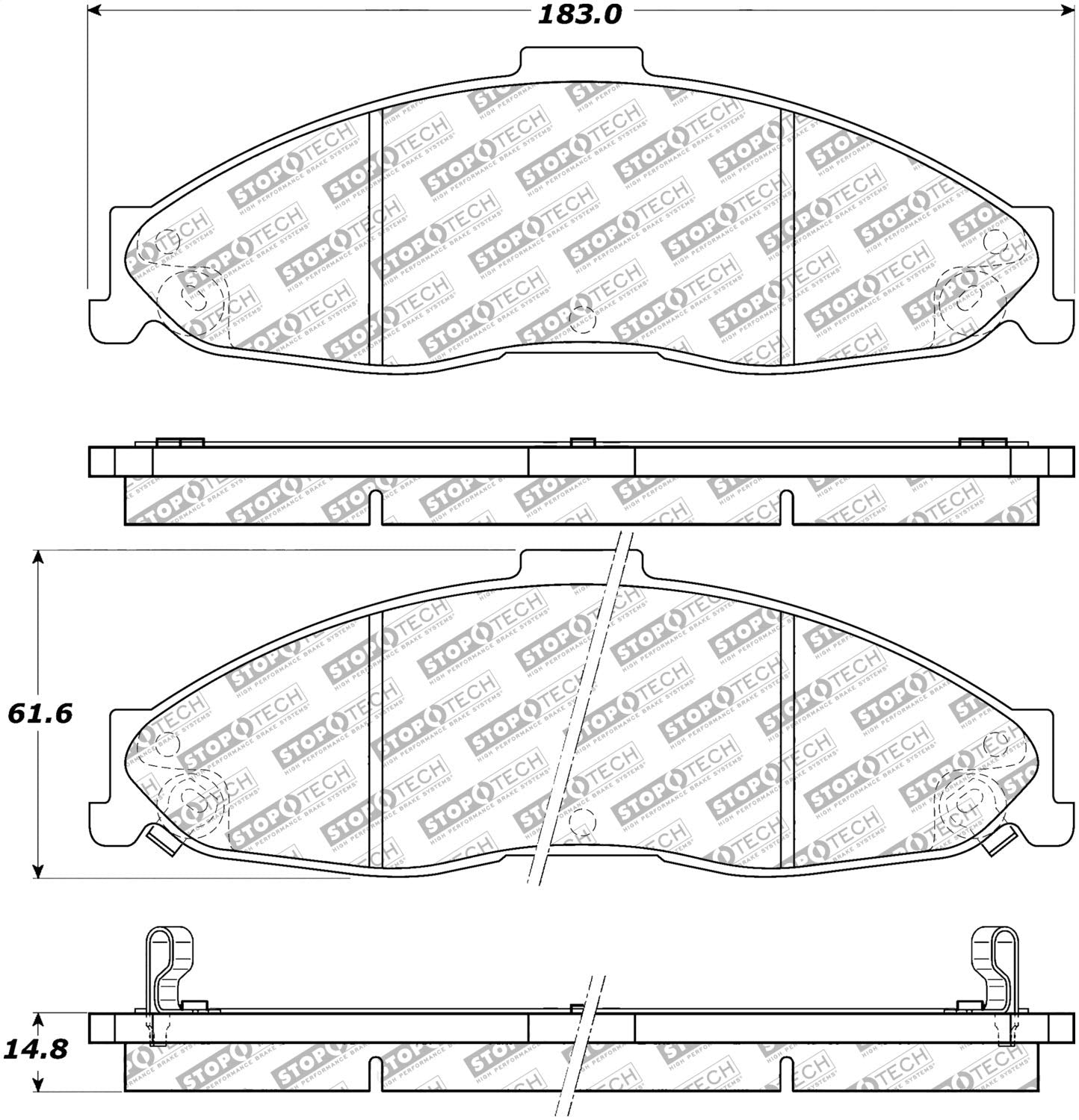 Brake Pads StopTech 305.07490 Street Select with Hardware