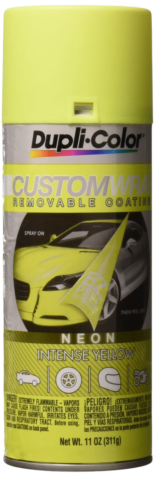 Custom Wrap Dupli-Color ECWRC8610 Neon Removable Automotive Paint - Intense Yellow Spray Paint - 11 oz. Aerosol Can