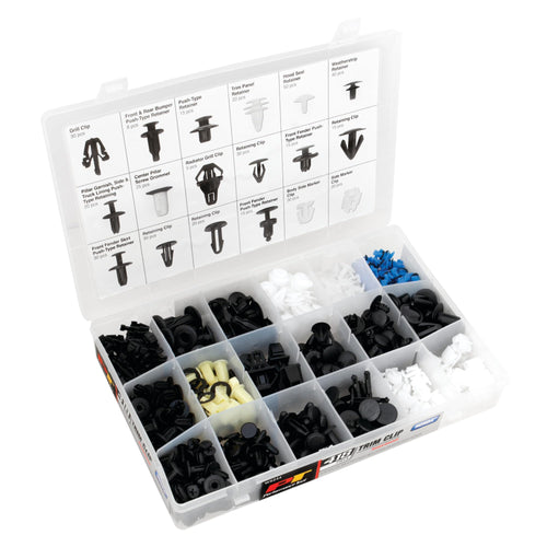 Honda Performance Tool W5244 418pc Trim Clip Assortment | Trim Clips for Doors, Bumpers, Paneling & More | Most Popular Sizes for Honda | Includes Case & Picture Insert for Quick Part Identification