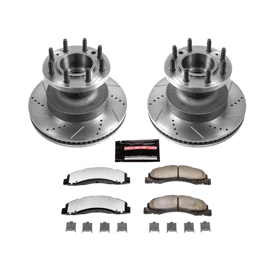 Power Stop K4717-36 Z36 Truck & Tow Front Brake Kit, Ceramic Brake Pads and Drilled/Slotted Brake Rotors For E-350 Super Duty, E-350 Super Duty, E-450 Super Duty, E-450 Super Duty [Model Specific]