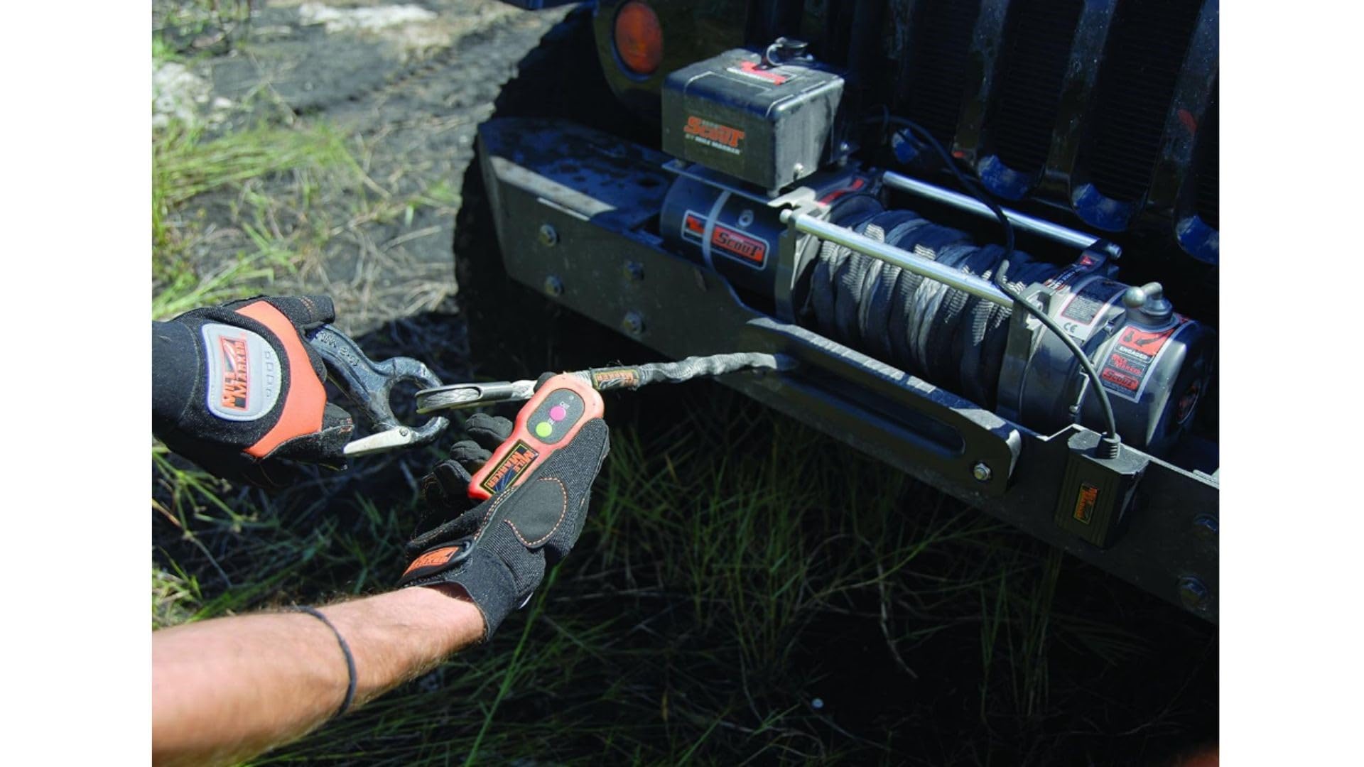 Winch Mile Marker 77-53141W Sec 8 8000 Pound Pulling Power - Waterproof, Corrosion Resistant Stainless Steel Fasteners, 4.9 HP Series Wound Motor, Automatic Load Holding Brake
