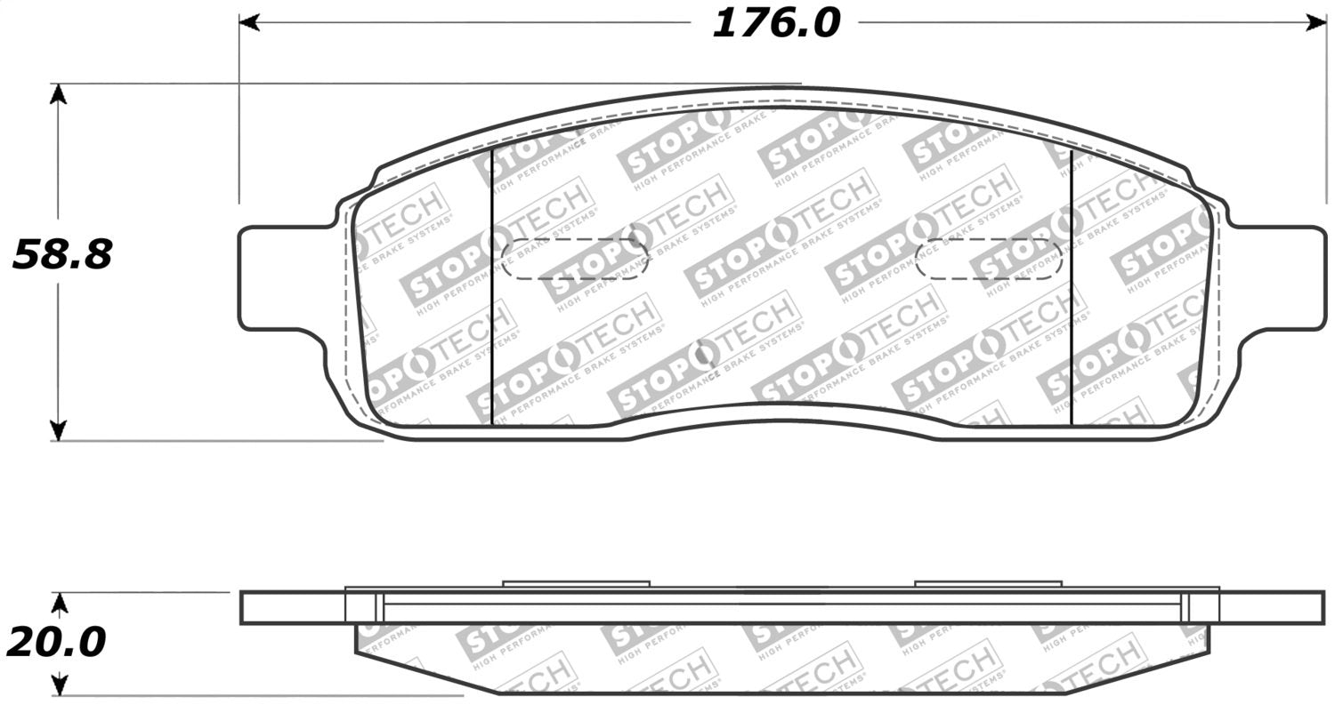 Front StopTech 308.10110 Brake Pads with Shims and Hardware Street