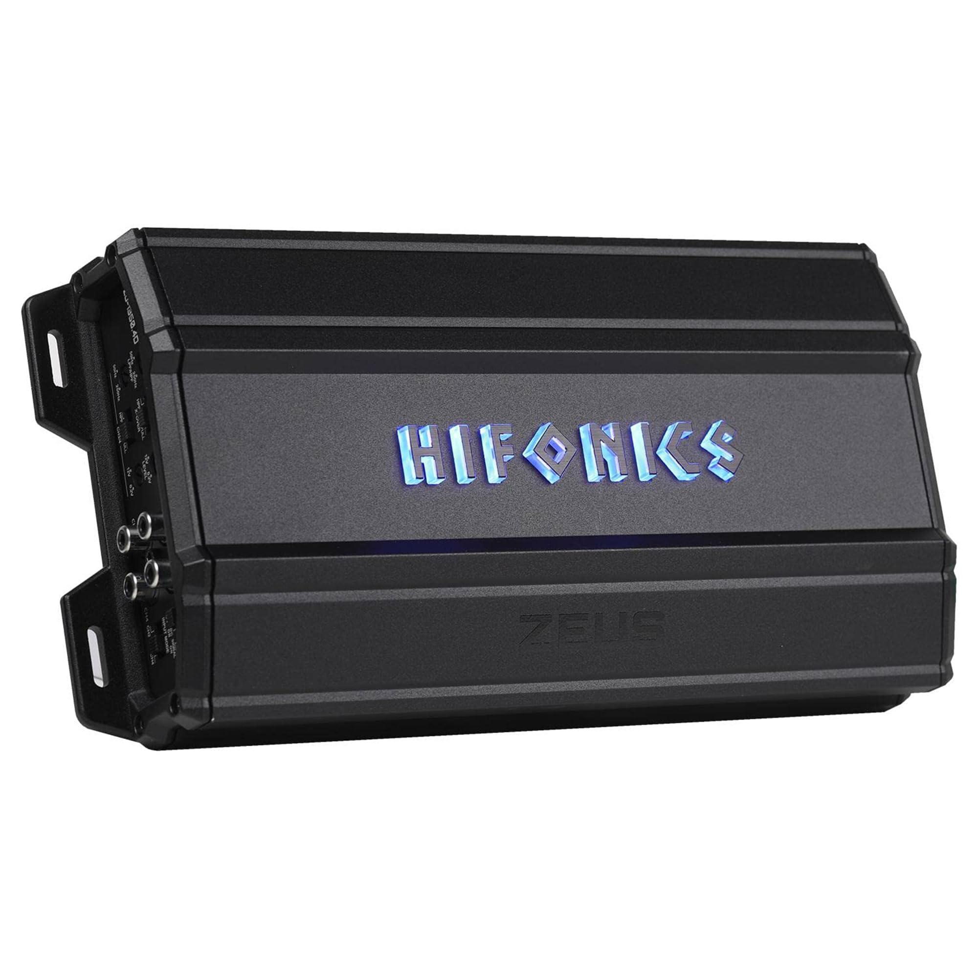 Hifonics Delta Zeus 1,350 Watt Compact 4 Channel Nickel Plated Mobile Car Audio Amplifier with Auto Turn On Feature, ZD-1350.4D, Black