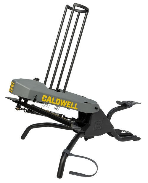 Caldwell Target Claymore Thrower 50 Clay Capacity, 55 Yd Throw with Foot Pedal for Single Person Use - No Electricity Needed