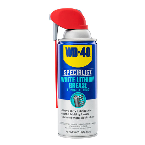 WD-40 Specialist White Lithium Grease Spray 10 OZ with SMART STRAW SPRAYS 2 WAYS