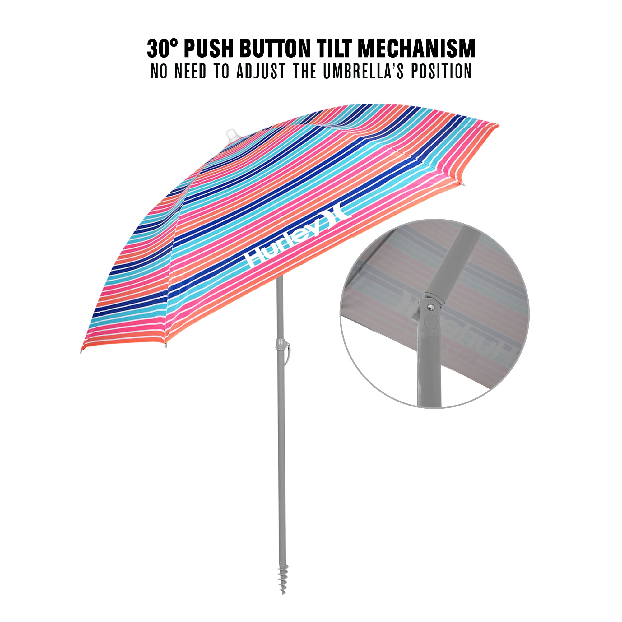 Hurley Shade Umbrella UMB7HRBSSH, 7 ft, Sherbert