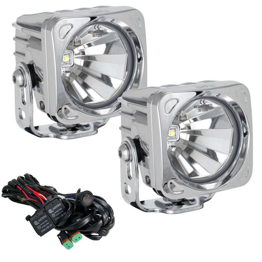 Optimus Chrome Vision X Lighting 9148540 Square 10W LED Flood Light - Pair