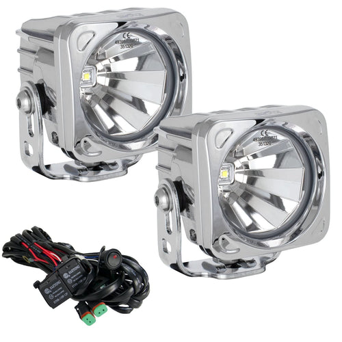 Optimus Chrome Vision X Lighting 9148540 Square 10W LED Flood Light - Pair