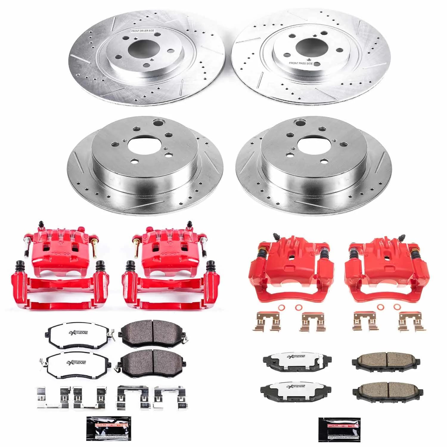 Power Stop Z26 KC6762-26, Front and Rear Caliper Kit-Brake Rotors, Carbon Ceramic Brake Pads, Calipers For Subaru Crosstrek, Subaru Forester, Subaru XV Crosstrek [Model Specific]