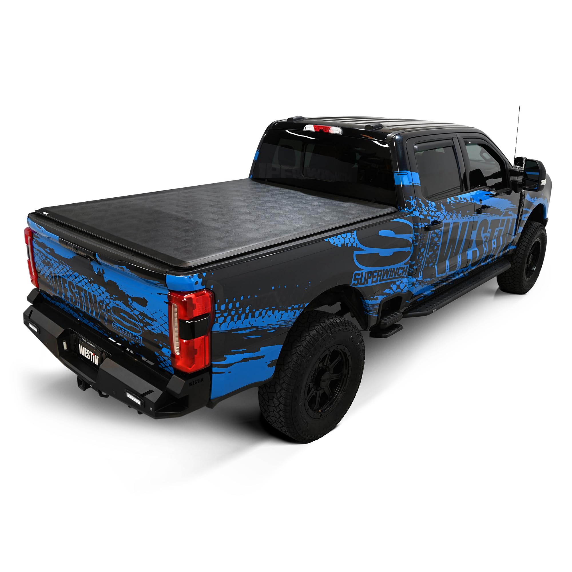 Westin Roll-Up Tonneau Cover, Hook and Loop Attachment, Vinyl Top, Black, 6 ft 10 in Bed, Compatible with Ford Fullsize Truck 2017-24, Kit