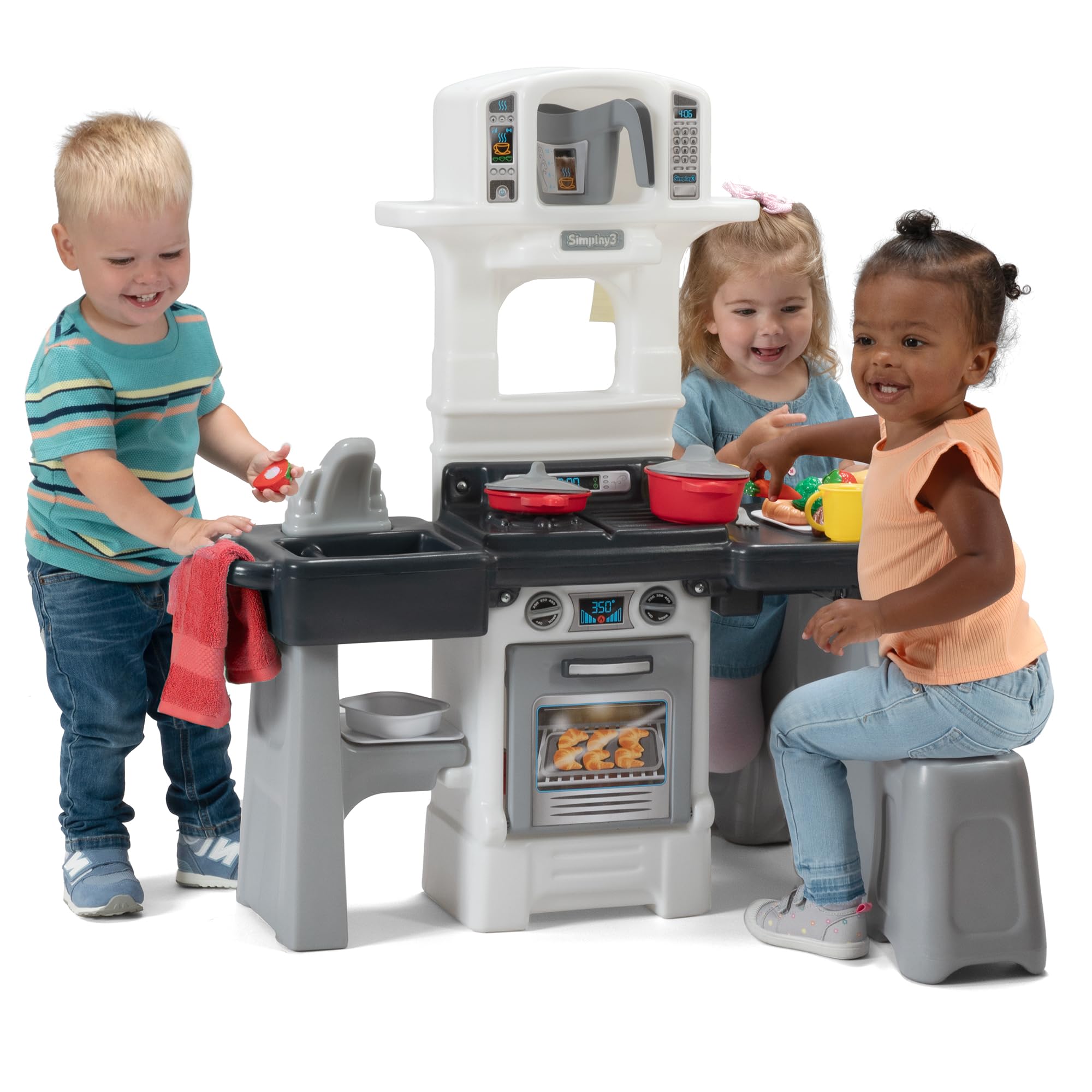 Kids Dine-in Kitchen Set Simplay3 with 2-Seat Table and 32 pc Kitchen Set
