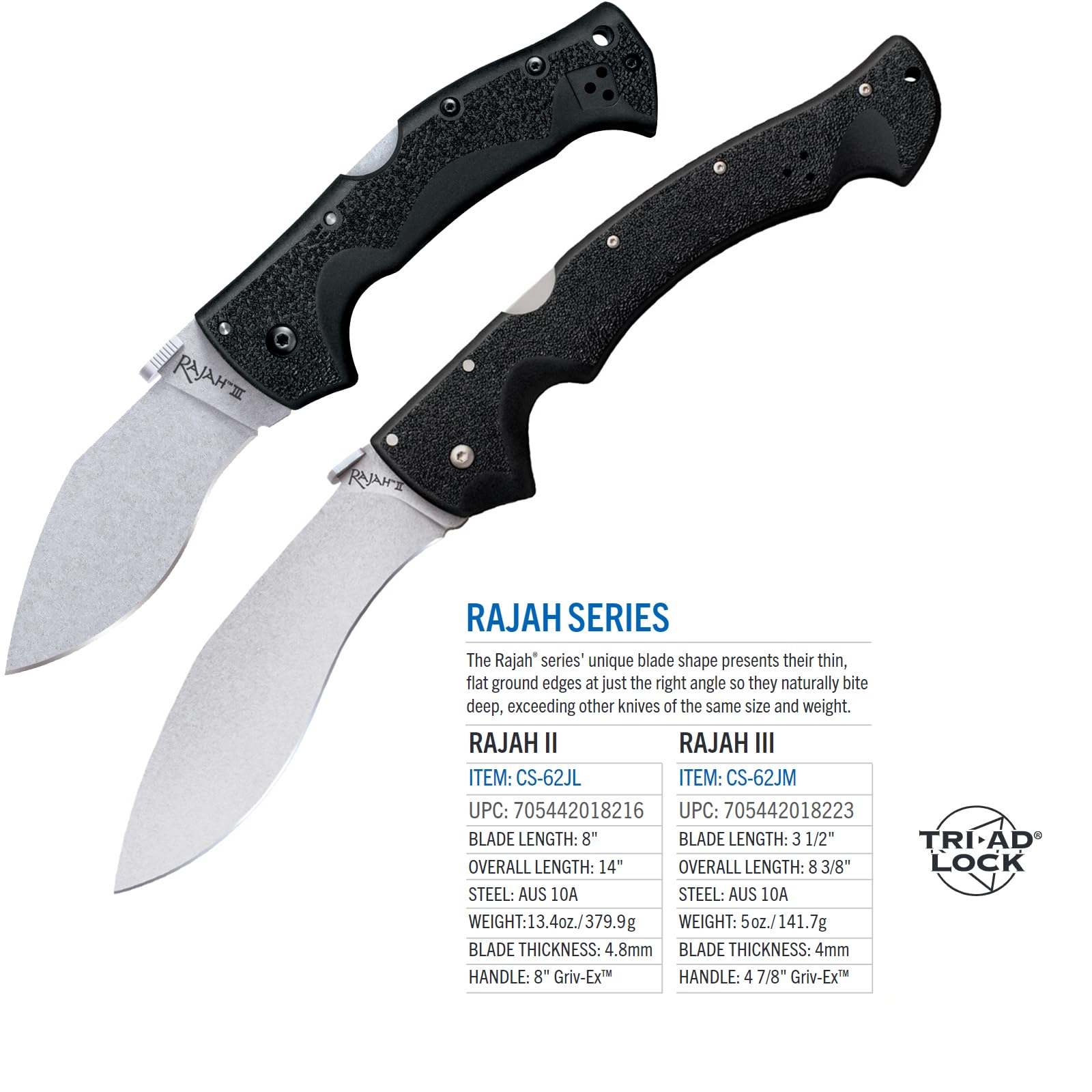 Cold Steel Folding Knife Rajah III, Black
